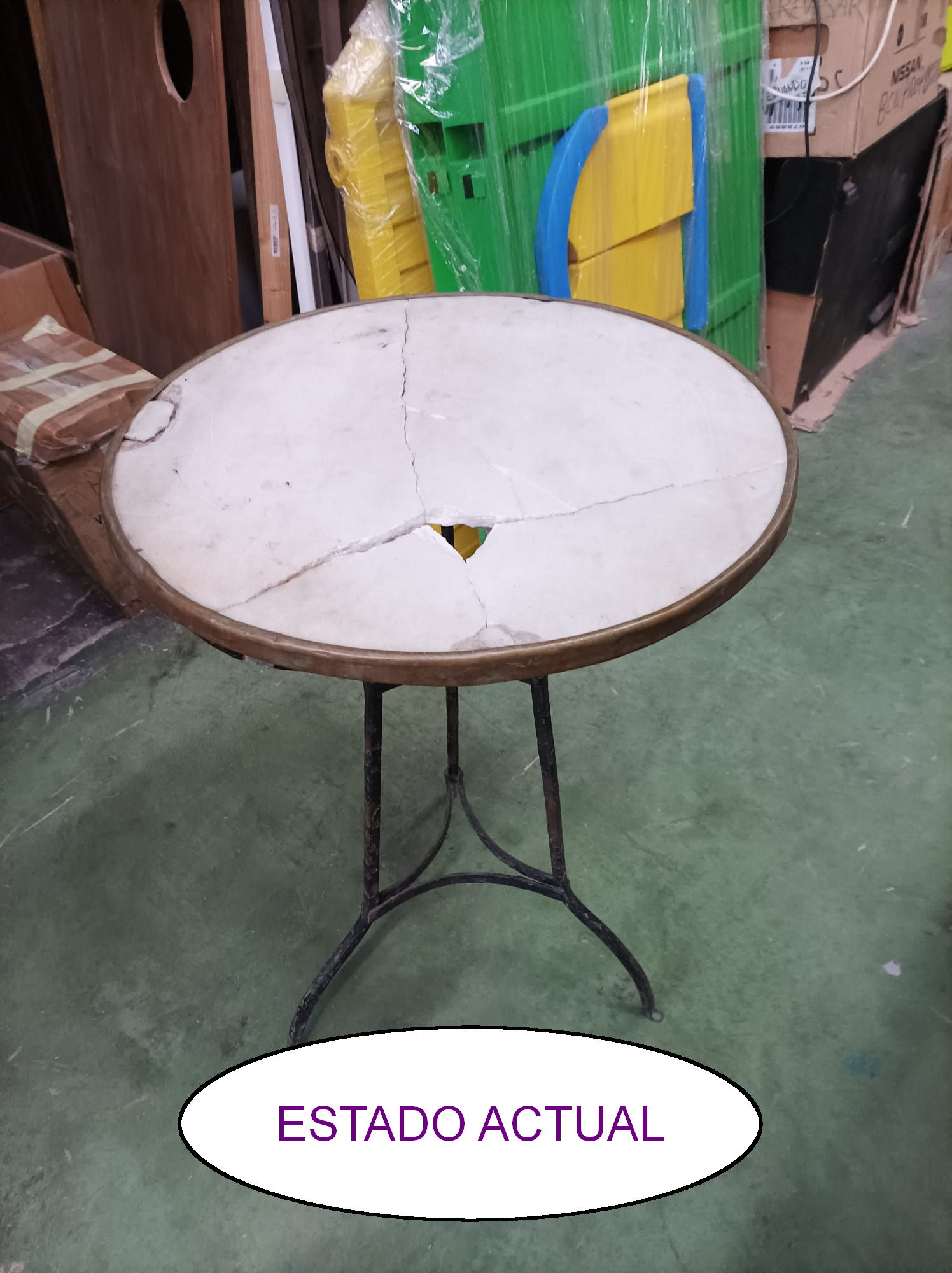 mesa bar hierro marmol 79xo54 (18eu.) 1u